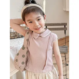 LULU & SKY Girls Ribbed Peter Pan Collar Shirt Style Top-picture-14