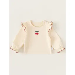 LULU & SKY Girls Ruffle-trimmed Puff Sleeve Organic Cotton Top-picture-54