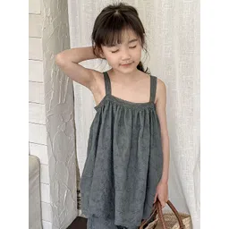 LULU & SKY Girls Self-Design Pattern Cotton Shoulder Straps A-Line Top-picture-27