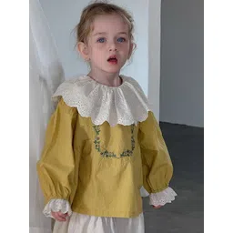 LULU & SKY Girls Self Design Tie-Up Neck Blouson Top-picture-20