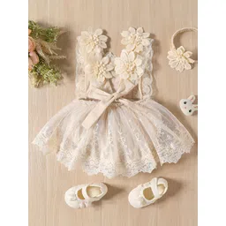 LULU & SKY Girls Square Neck Embroidered Fit and Flare Dress-image-36