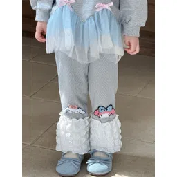 LULU & SKY Girls Textured Embellished High-Rise Trousers-picture-47