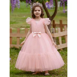 LULU & SKY Girls Tulle Bow Detail Gown Dress-picture-48