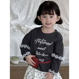 LULU & SKY Girls Typography Printed Organic Cotton T-shirt-picture-50