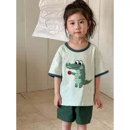 LULU & SKY Girls Typography Printed Raw Edge T-shirt-picture-17