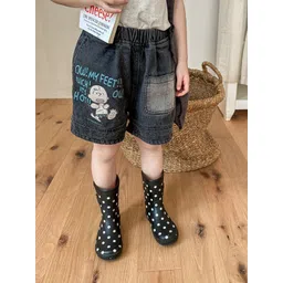 LULU & SKY Girls Washed Loose Fit Denim Shorts Technology-picture-10