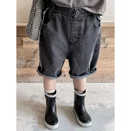 LULU & SKY Girls Washed Loose Fit Denim Shorts Technology-picture-14