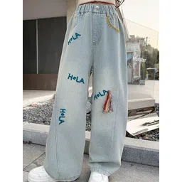 LULU & SKY Girls Wide Leg High-Rise Highly Distressed Heavy Fade Jeans-picture-25