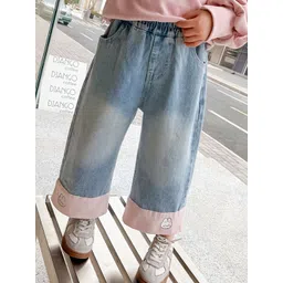 LULU & SKY Girls Wide Leg High-Rise Highly Distressed Heavy Fade Jeans-picture-26