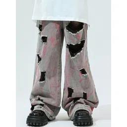 LULU & SKY Girls Wide Leg High-Rise Highly Distressed Jeans-picture-38