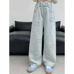 LULU & SKY Girls Wide Leg High-Rise Highly Distressed Jeans-picture-31