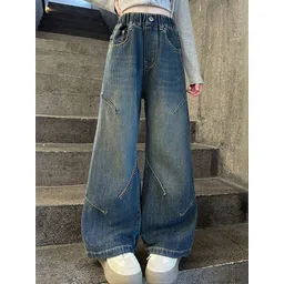 LULU & SKY Girls Wide Leg High-Rise Light Fade Stretchable Jeans-picture-36
