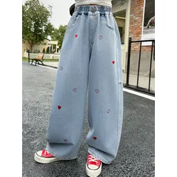 LULU & SKY Girls Wide Leg Mid-Rise Jeans-picture-11