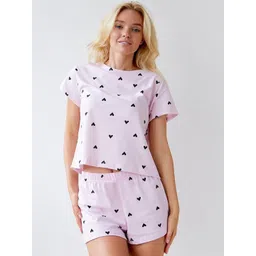 LULU & SKY Graphic Printed Round Neck T-shirt And Shorts-picture-38