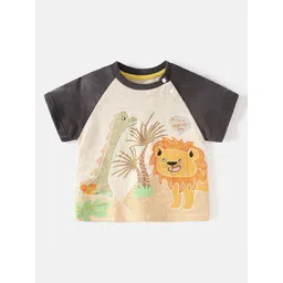 LULU & SKY Kids Humour and Comic Printed Embellished Regular Fit T-shirt-image-35