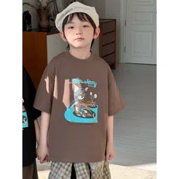 LULU & SKY Kids Printed Organic Cotton Applique Boxy T-shirt-picture-17