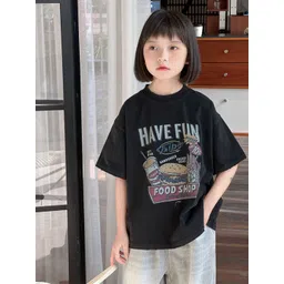 LULU & SKY Kids Typography Striped Pure Cotton Applique Boxy T-shirt-picture-16