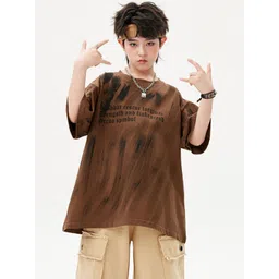 LULU & SKY Kids V-Neck Organic Cotton Pockets Boxy T-shirt-picture-25