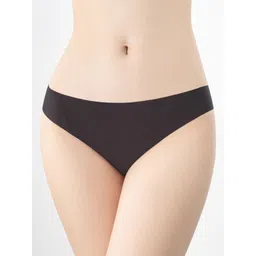 LULU & SKY Mid-Rise Seamless Thongs Briefs 99075-BLACK-picture-27