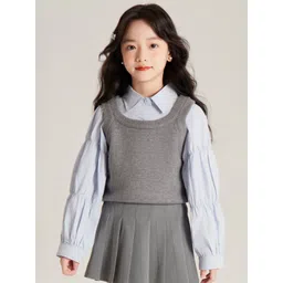 LULU & SKY Peter Pan Collar Bishop Sleeves Cotton Top-picture-27