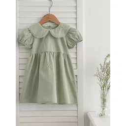 LULU & SKY Peter Pan Collar Puff Sleeve A-Line Dress-picture-26