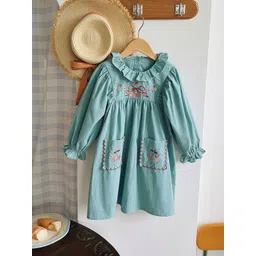 LULU & SKY Print Puff Sleeve A-Line Dress-picture-13