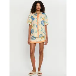 LULU & SKY Printed Collar Neck Shirt With Skirt Co-Ords-picture-38