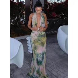 LULU & SKY Printed Halter Neck Sleeveless Top With Skirts Co-Ords-picture-14