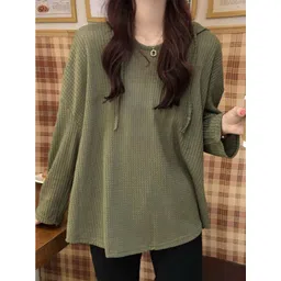 LULU & SKY Self Design Hooded Drop-Shoulder Sleeves T-shirt-picture-41