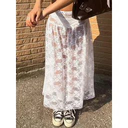 LULU & SKY Self Design Straight Maxi Skirts-picture-39