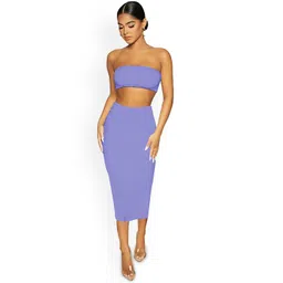 LULU & SKY  Self Design Tube Top & Fitted Skirt Co-Ord Set-picture-40