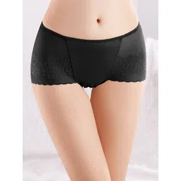 LULU & SKY Self-Designed Mid-Rise Semi-Sheer Boyshort Briefs FX-6415-BLACK-picture-23