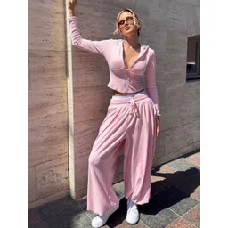 LULU & SKY Shirt Collar Top With Trousers Co-Ords-picture-34