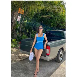 lulu & sky Solid Women Dark Blue Swimsuit-picture-12