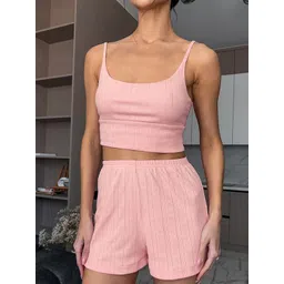 LULU & SKY Striped Heart Design Shoulder Strap Cami Top And Shorts-image-19