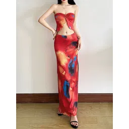 LULU & SKY Tie And Dye Print Tube Top With Skirt Co-Ords-image-17