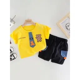LULU & SKY Unisex Kids Printed T-shirt with Shorts-picture-37