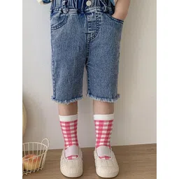 LULU & SKY Unisex Kids Slim Fit High-Rise Denim Shorts-picture-30