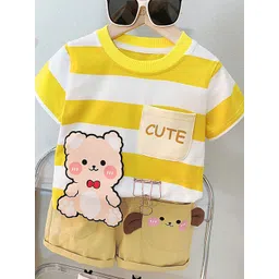 LULU & SKY Unisex Kids Striped T-shirt with Shorts-picture-11