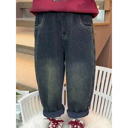 LULU & SKY Unisex Kids Wide Leg Mid-Rise Light Fade Jeans-picture-41