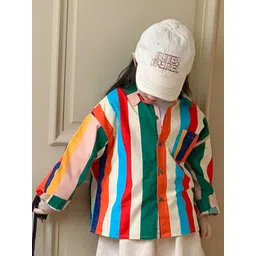 LULU & SKY Unisex Multi Striped Spread Collar Relaxed Fit Cotton Casual Shirt-picture-54