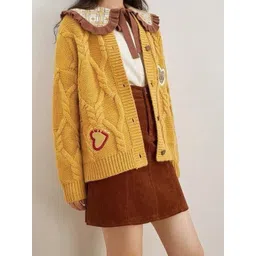 LULU & SKY Women Cable Knit Cardigan with Embroidered Detail-picture-40