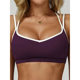 LULU & SKY Women Colourblocked Shoulder Straps Bralette Crop Sports Bra-picture-23