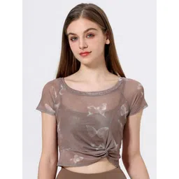 LULU & SKY Women Conversational Printed Fitted Crop Sporty Top-picture-14