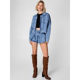 LULU & SKY Women Crop Denim Jacket-picture-16