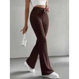 LULU & SKY Women Flared High-Rise Trousers-picture-11