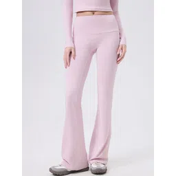 LULU & SKY Women Flared High-Rise Zip Trousers-picture-33