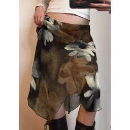 lulu & sky Women Floral Print A-line Brown Skirt-picture-12