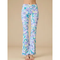 LULU & SKY Women Floral Printed Flared High-Rise Zip Trousers-picture-11