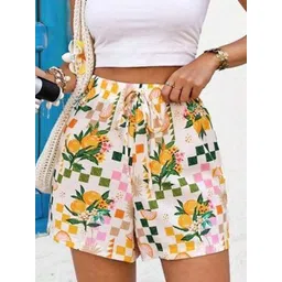 LULU & SKY Women Floral Printed High-Rise fwd Shorts-picture-14